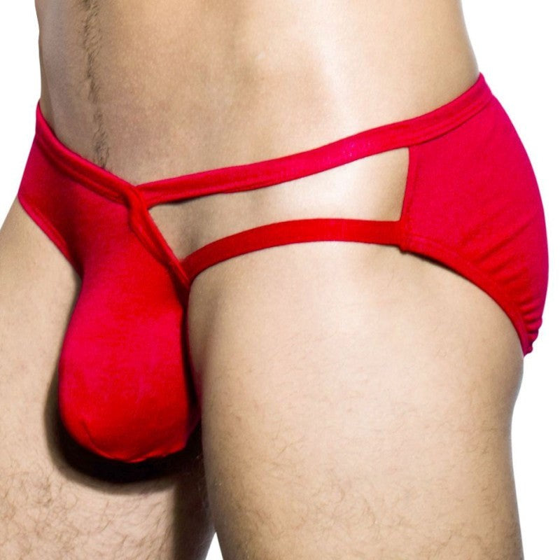Andrew Christian Almost Naked Fling Brief Red Anatomical Pouch Design - - Jocks and G-Strings