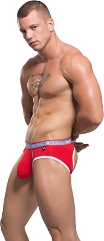 Andrew Christian Almost Naked Holiday Air Jock Red Anatomical Pouch Design - - Jocks and G-Strings