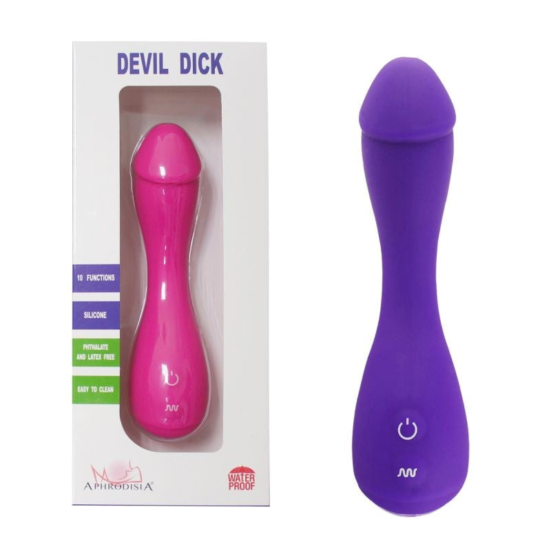 Aphrodisia Devil Dick Vibrator Multi Speed G Spot Stimulation - - Silicone Vibrators