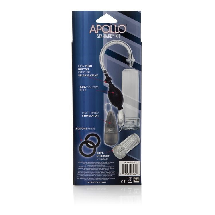 Apollo Sta-Hard Penis Pump Kit Be Long and Stay Hard. - - Sex Kits