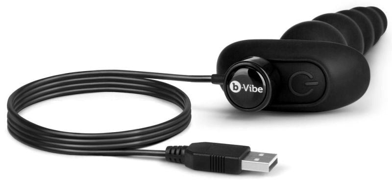 b-Vibe Cinco Anal Beads Gripping Cock Rings - - Anal Beads and Balls