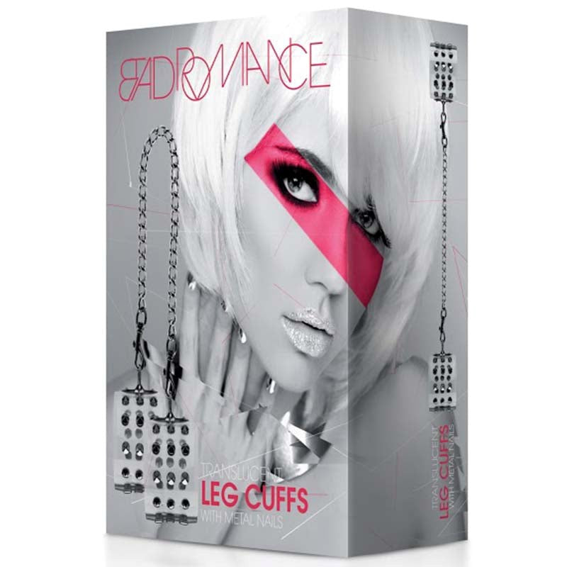 Shots Toys Bad Romance Translucent Leg Cuffs with Metal Nails Bondage - - Cuffs and Restraints