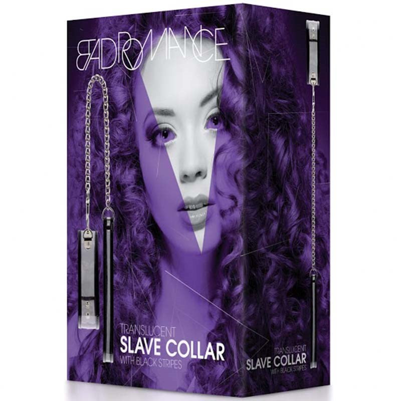 Shots Toys Bad Romance Translucent Slave Collar with Black Stripes BDSM Collar - - Collars and Leads