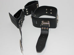 BDSM Gear Leather Cuffs & Collar - - Cuffs and Restraints