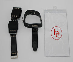 BDSM Gear Leather Cuffs & Collar - - Cuffs and Restraints