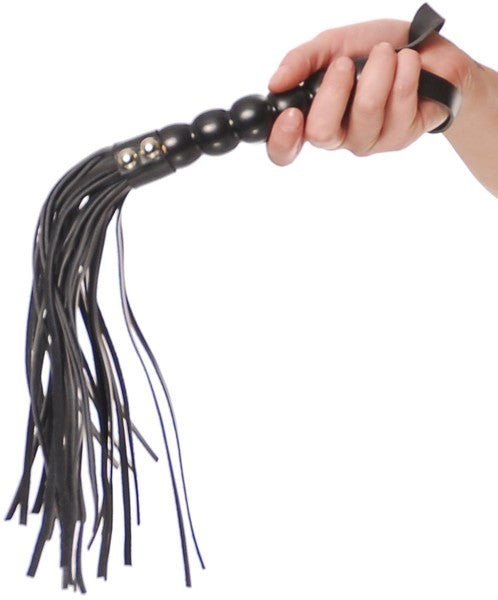 Beaded Cat-O-Nine Tails - Black For Edging Control - - Whips And Crops