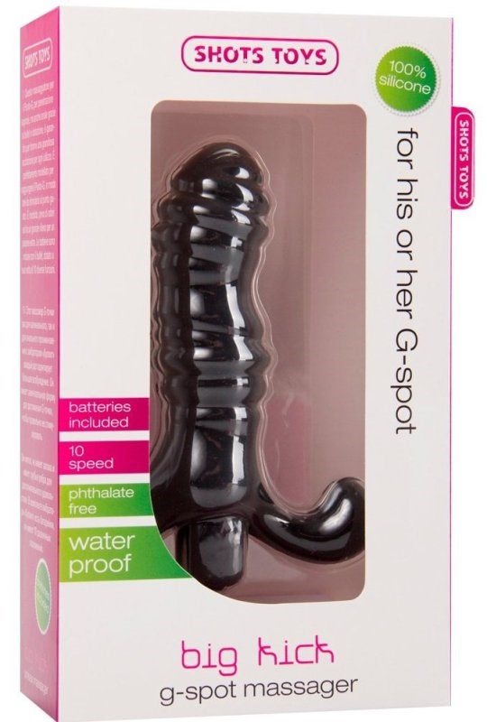 Shots Toys Big Kick G Spot or P Spot Massager Black Dual Purpose - - G-Spot Vibrators