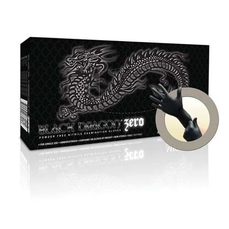 Ansell Microflex Black Dragon Zero Powder Free Nitrile Gloves Advanced Grip - - Dental and Clinical