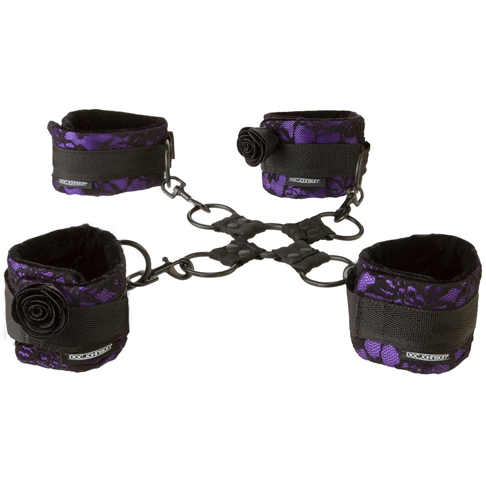 Black Rose Four-Way Foreplay Edge Play Ready - - Cuffs And Restraints