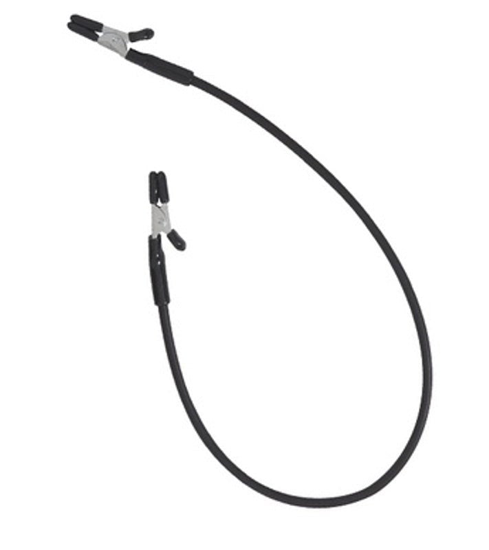 Blackline Teaser Clamps - Rubber Tether Couples CRing Pick - - Nipple and Clit Clamps