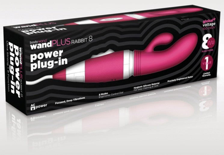 Xgen Products Bodywand wandPlus Rabbit 8 Power Plug in Dual Stimulation - - Rabbit Vibrators