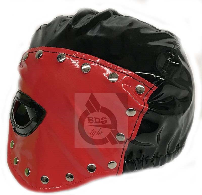 Bondora Studded Bondage Hood Faux Leather - - Bondage Hoods