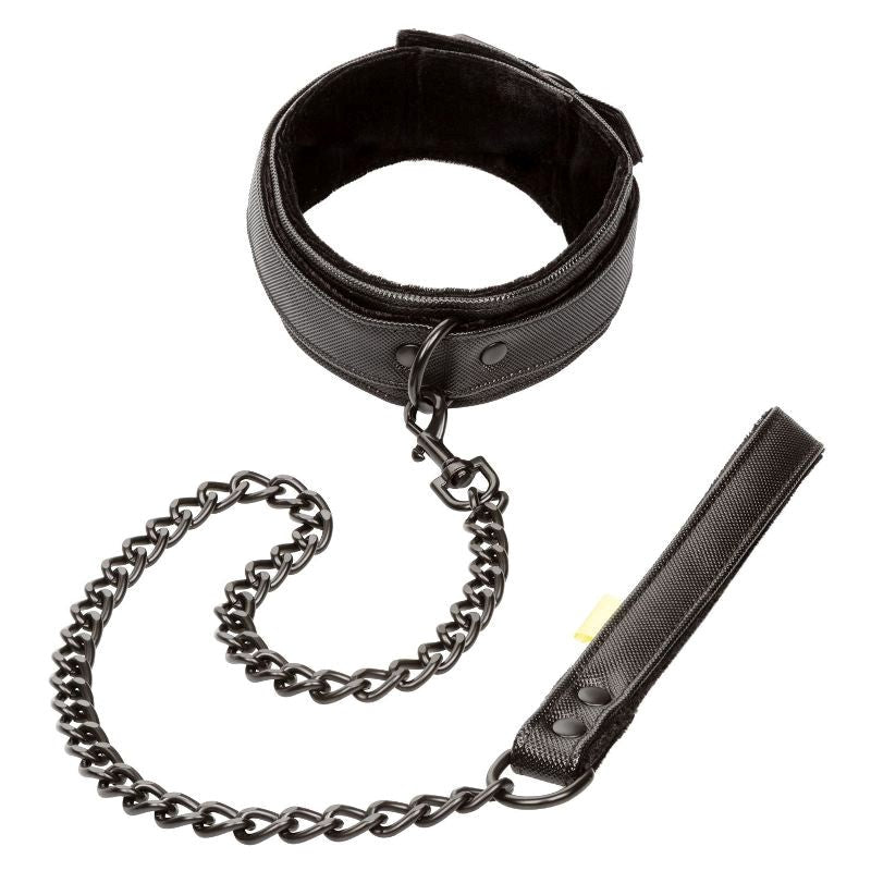 California Exotics Boundless Bondage Collar and Leash with Heavy Duty Chain - - Collars and Leads