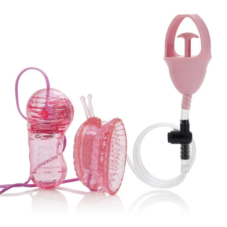 Butterfly Clitoral Pump Max Stamina Support - - Nipple and Clit Clamps