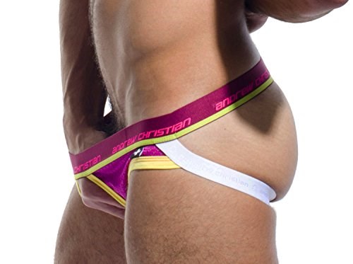 Andrew Christian C Ring Brief Jock Magenta with Cock Ring Enhancement - - Mens Briefs And Boxers