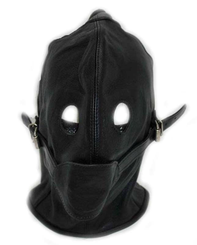 Cafe Bondage Hood with Gag Sex Performance Ring - - Bondage Hoods