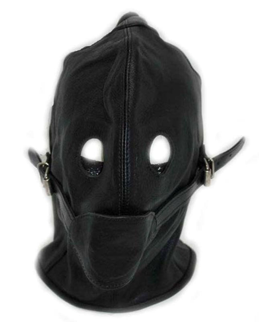 Cafe Bondage Hood with Gag Sex Performance Ring - - Bondage Hoods