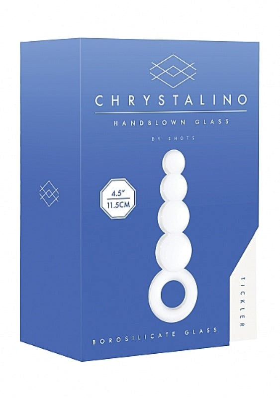 Shots Toys Chrystalino Tickler White Borosilicate Glass Anal Stimulator - - Glass Sex Toys