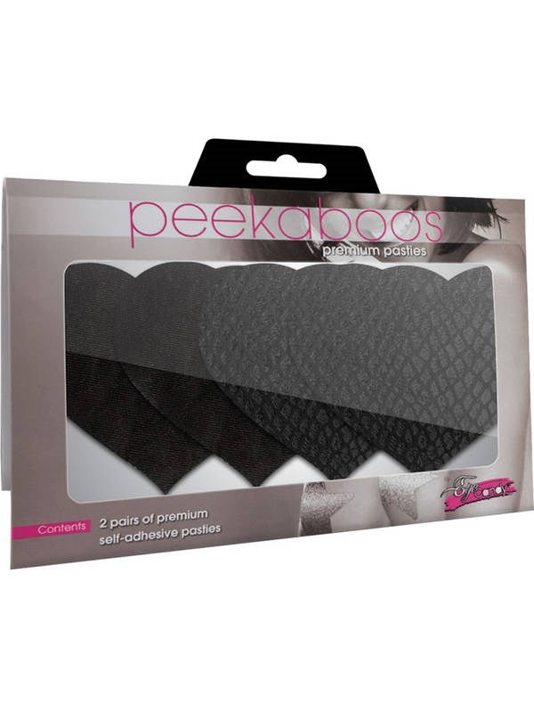 Xgen Products Classic Black Hearts Self Adhesive Nipple Pasties - - Wigs and Gloves