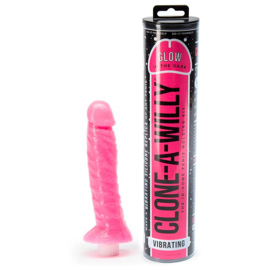 Empire Labs Clone A Willy Vibrating Silicone Hot Pink Glow in the Dark Kit - - Moulding Kits