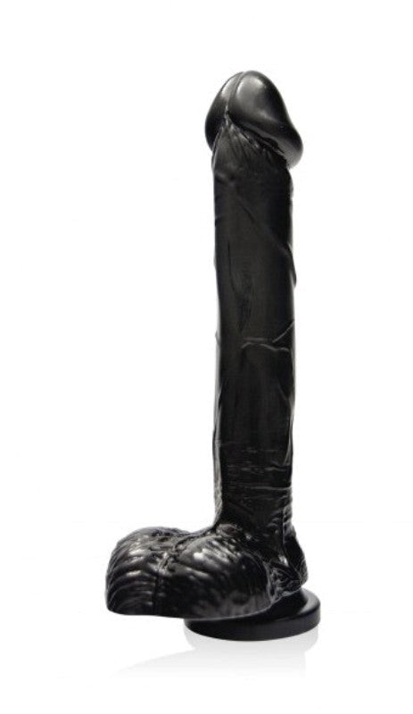 SI Novelties Cock w/ Balls and Suction Black 9in Realistic Dildo - - Realistic Dildos
