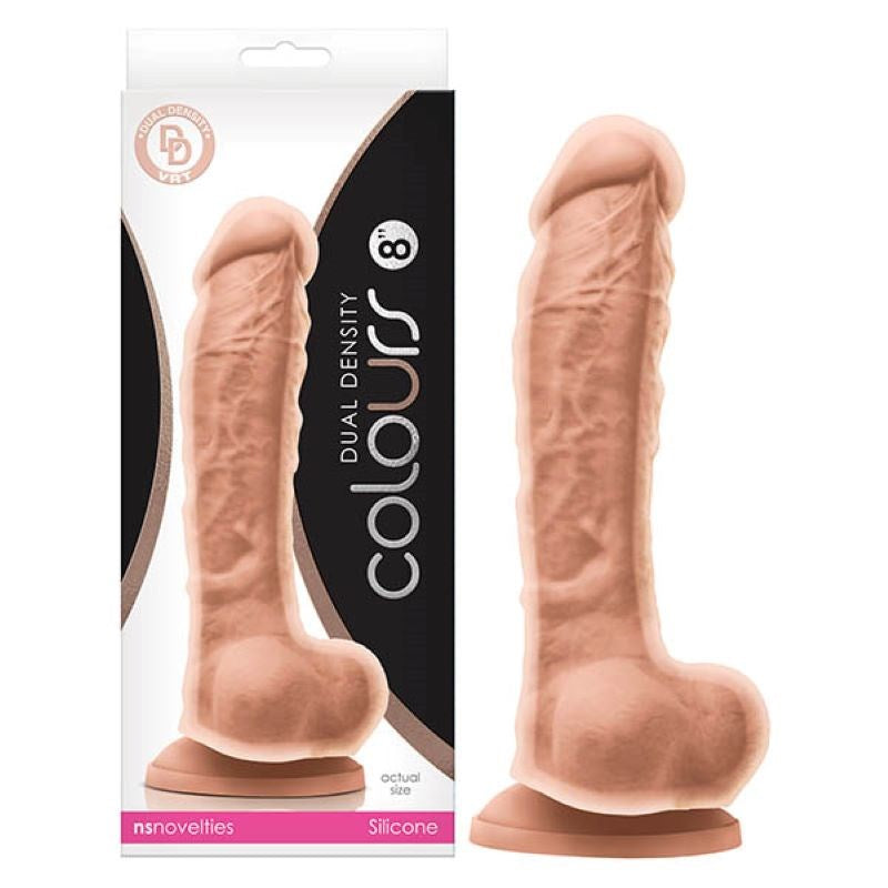 NS Novelties Colours Dual Density Silicone Suction Massager 8 Inch Dildo - - Realistic Dildos
