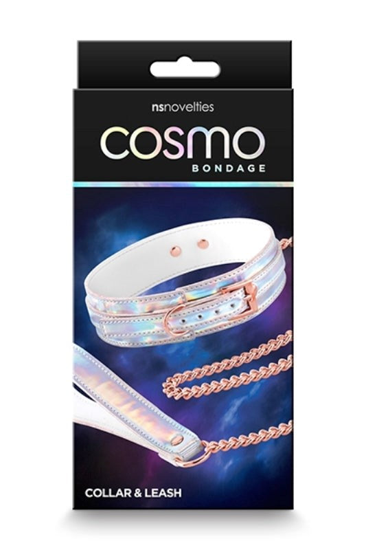 NS Novelties Cosmos Vibrant Bondage Bliss Rainbow Collar & Leash Set - - Collars and Leads
