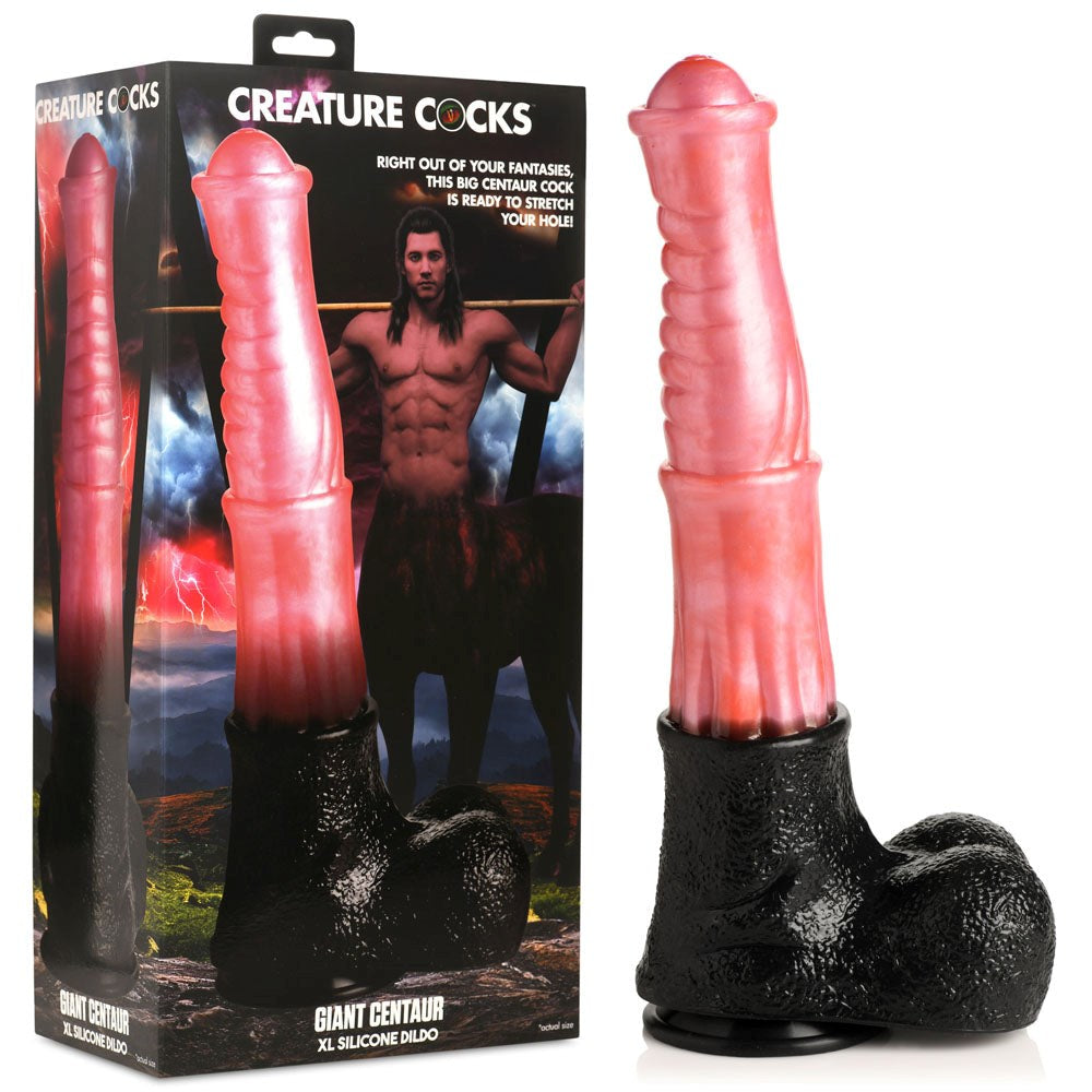 XR Brands Creature Cocks Giant Centaur Dildo Ribbed Pleasure Suction Cup - - Non-Realistic Dildos