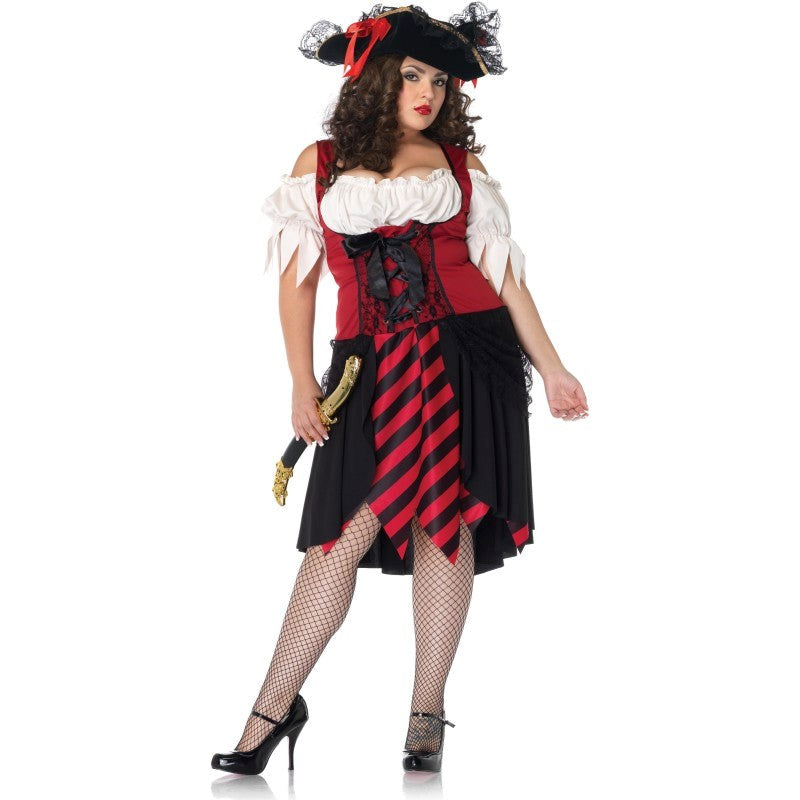 Leg Avenue Crimson Pirate Costume Seductive Roleplay Fantasy Outfit - - Fancy Dress Ups