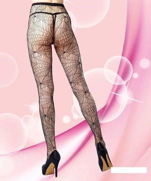 Spotlight Hosiery Delilah Pantyhose Spiderweb Design Seductive Nylon Hosiery - - Hosiery