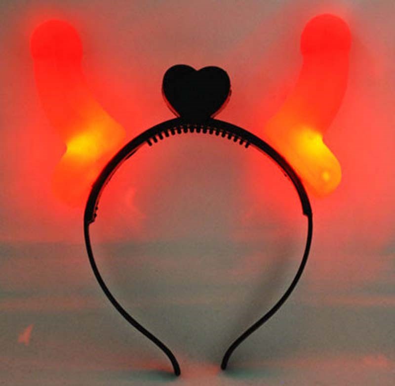 Hua Novelties Dicky Devils Horns Flashing LED Party Headband - - Fancy Dress Ups