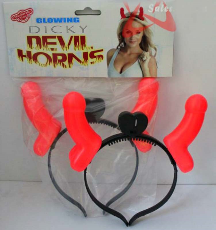 Hua Novelties Dicky Devils Horns Flashing LED Party Headband - - Fancy Dress Ups