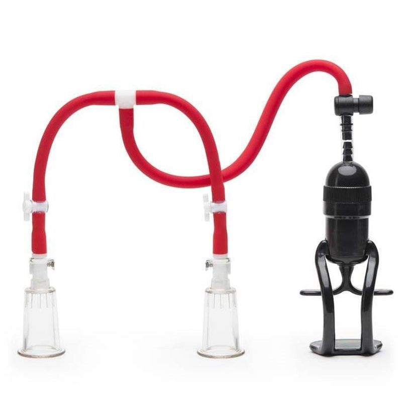 BDStyle Double Cup Nipple Pump with Intense Suction and Dual Stimulation - - Breast and Nipple Toys