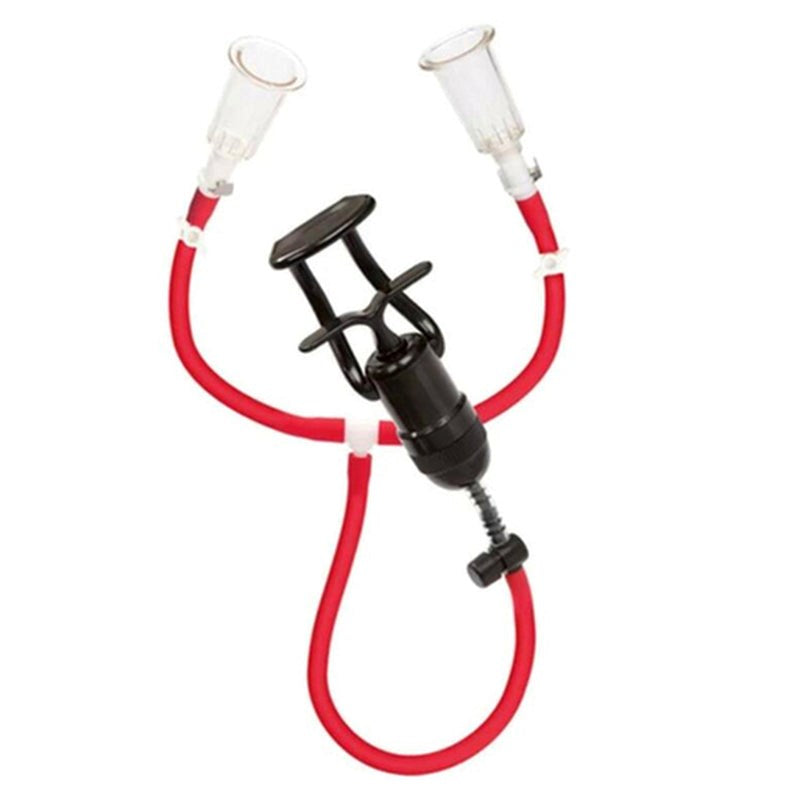 BDStyle Double Cup Nipple Pump with Intense Suction and Dual Stimulation - - Breast and Nipple Toys