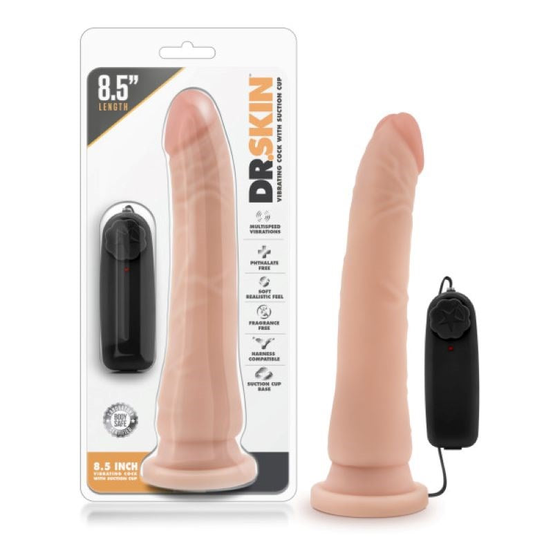Blush Novelties Dr. Skins Vibrating Realistic Pleasure Enhancer 8.5 Inches - - Realistic Dildos