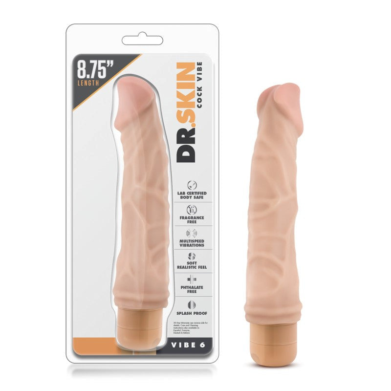 Blush Novelties Dr. Skin Cock Vibe 6 8.5 Cock Flesh Realistic Vibrator - - Vibrating Dildos