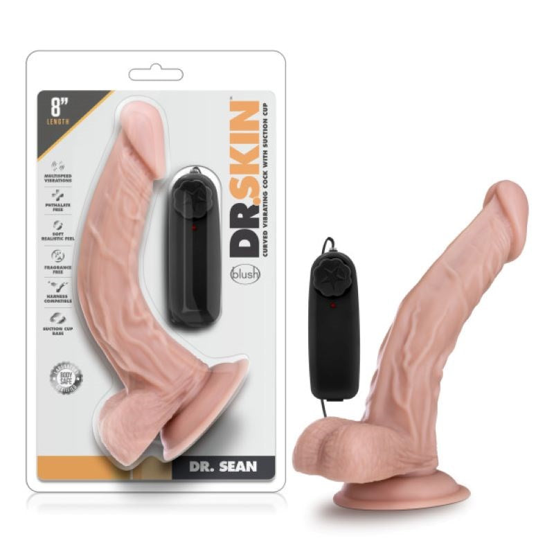 Blush Novelties Dr. Skins Vibrating Maestro 8 Inch Realistic Dildo - - Vibrating Dildos