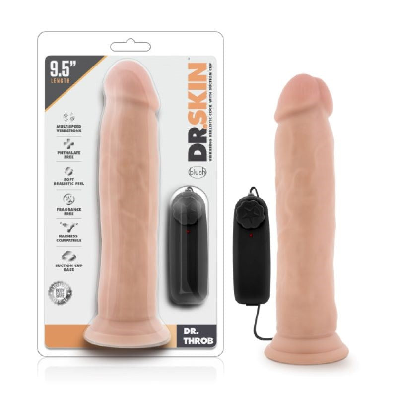 Blush Novelties Dr. Throbs Electrifying 9.5 Pleasure Enhancer Vibrator - - Vibrating Dildos