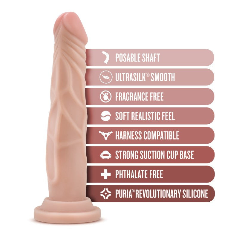 Blush Novelties Dr. Skin Ultrasilk Pleasure Enhancer 7 Inch Realistic Dildo - - Realistic Dildos