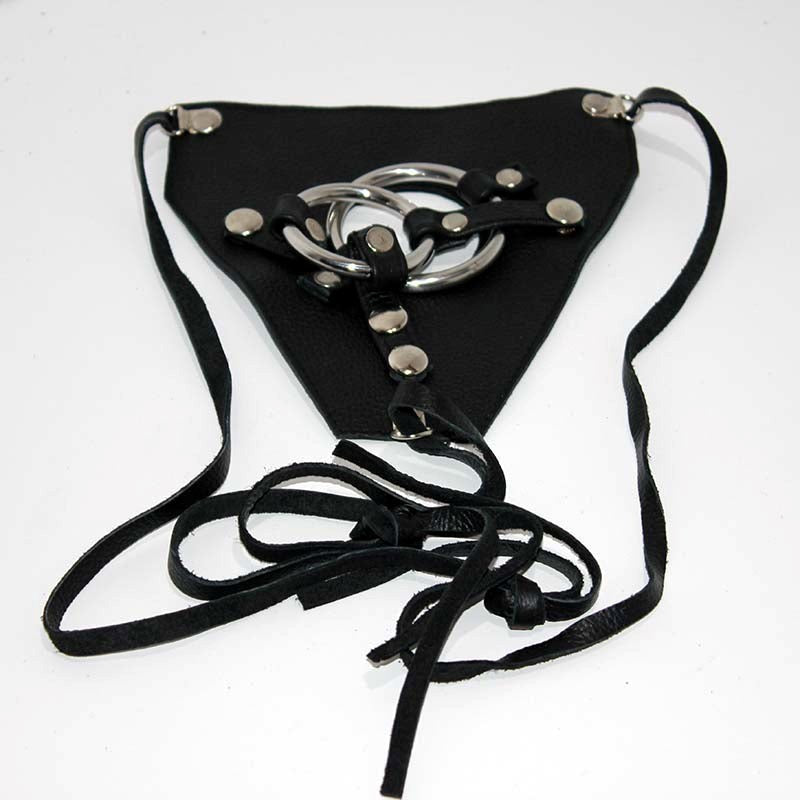 Hells Couture Dual Cock Ring Strap On Harness Premium Silicone Design - - Strap On Sextoys