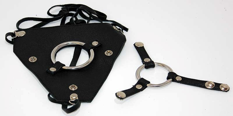 Hells Couture Dual Cock Ring Strap On Harness Premium Silicone Design - - Strap On Sextoys