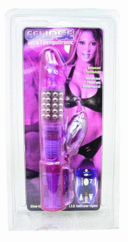 Seven Creations Eclipse Ultra 7 Penguintronic Purple Dual Action Vibrator - - Rabbit Vibrators