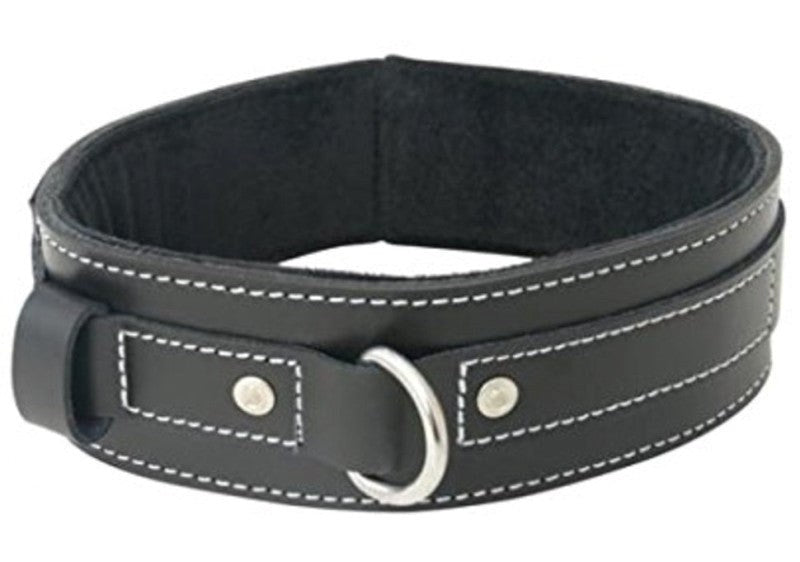 Sportsheets Edge Lined Leather BDSM Play Collar Premium Comfort - - Collars and Leads