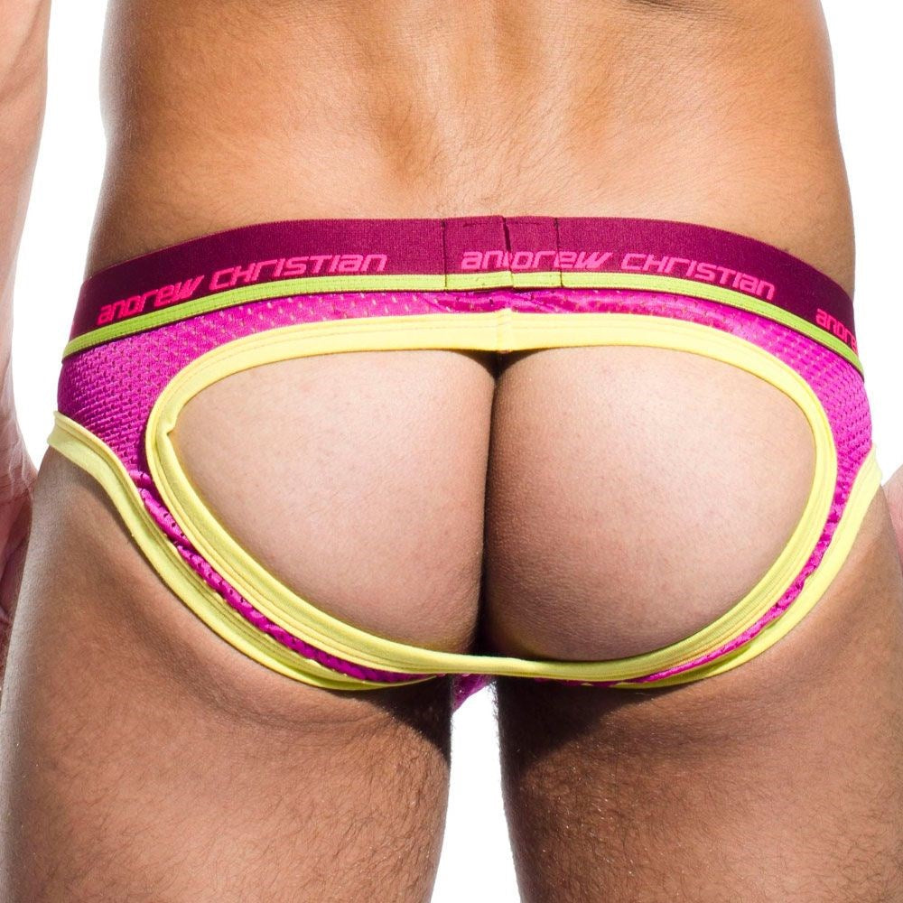 Andrew Christian Electric Air Jock With Show It Tech Magenta Penis Enhancement - - Jocks and G-Strings