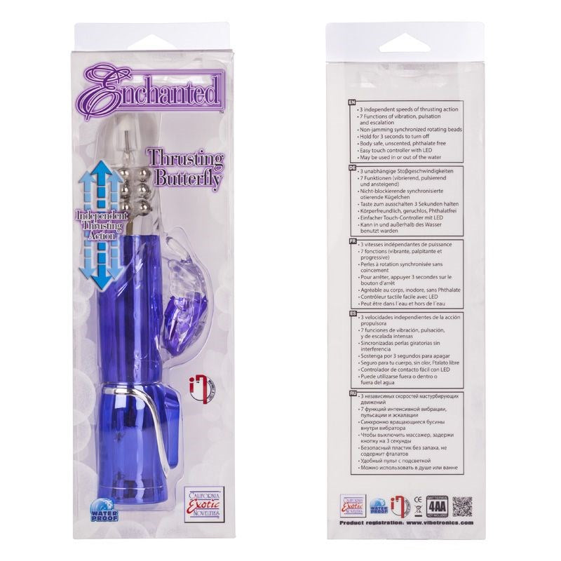 California Exotics Enchanted Thrusting Butterfly Rabbit Vibrator - - Rabbit Vibrators