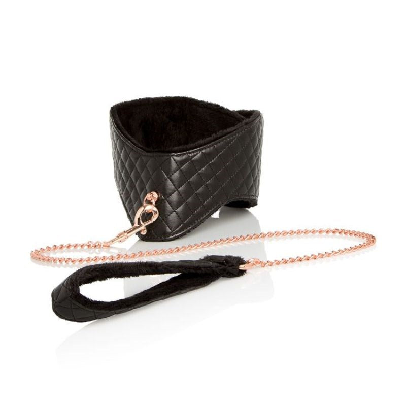 California Exotics Entice BDSM Play Posture Collar with Leash - - Collars and Leads
