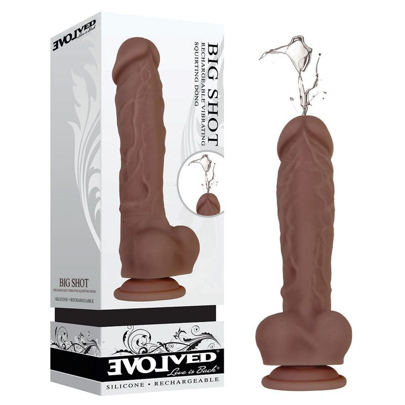 Evolved Big Shot Vibrating Squirting Dildo 8 Inch Multi Speed Sex Toy - - Vibrating Dildos