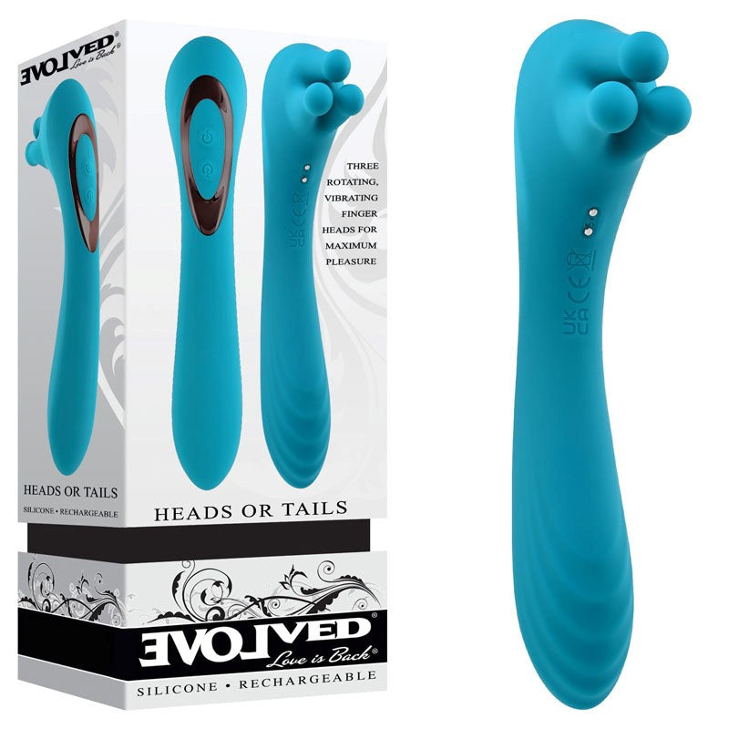 Evolved Dual Stimulation Vibrator Heads or Tails Dual Zone Pleasure - - Personal Massagers