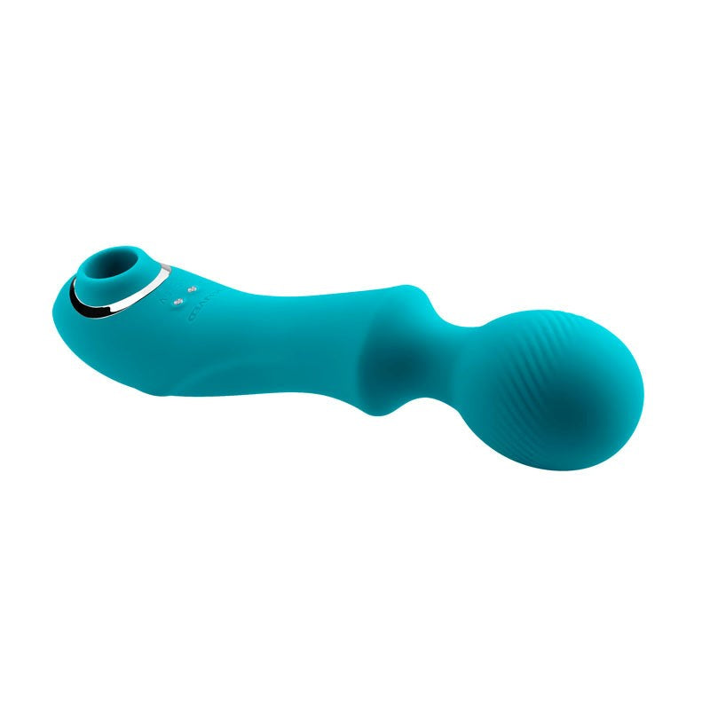 Evolved Wanderful Sucker Dual Sensation Massage Wand with Vibration - - Body Wands