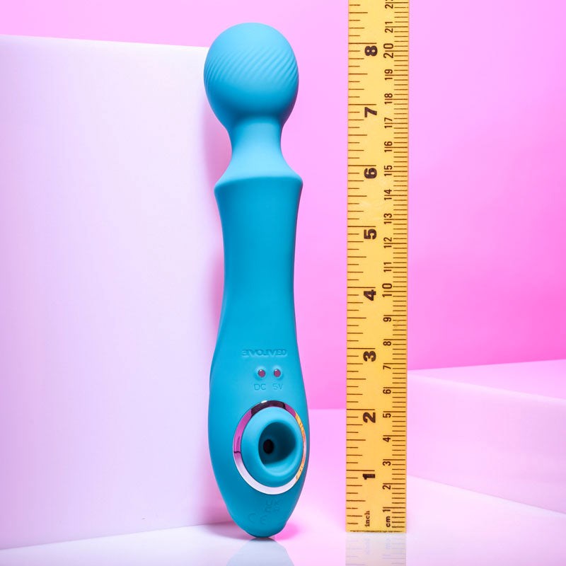 Evolved Wanderful Sucker Dual Sensation Massage Wand with Vibration - - Body Wands